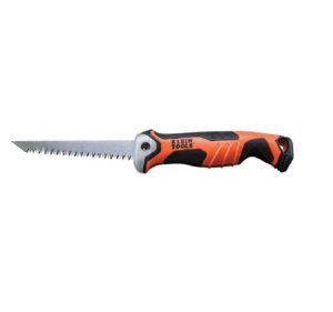 Klein Tools 31737 Drywall Saw, Folding Jab Saw Utility Saw with Lockback at 180 and 125 Degrees and Tether Hole